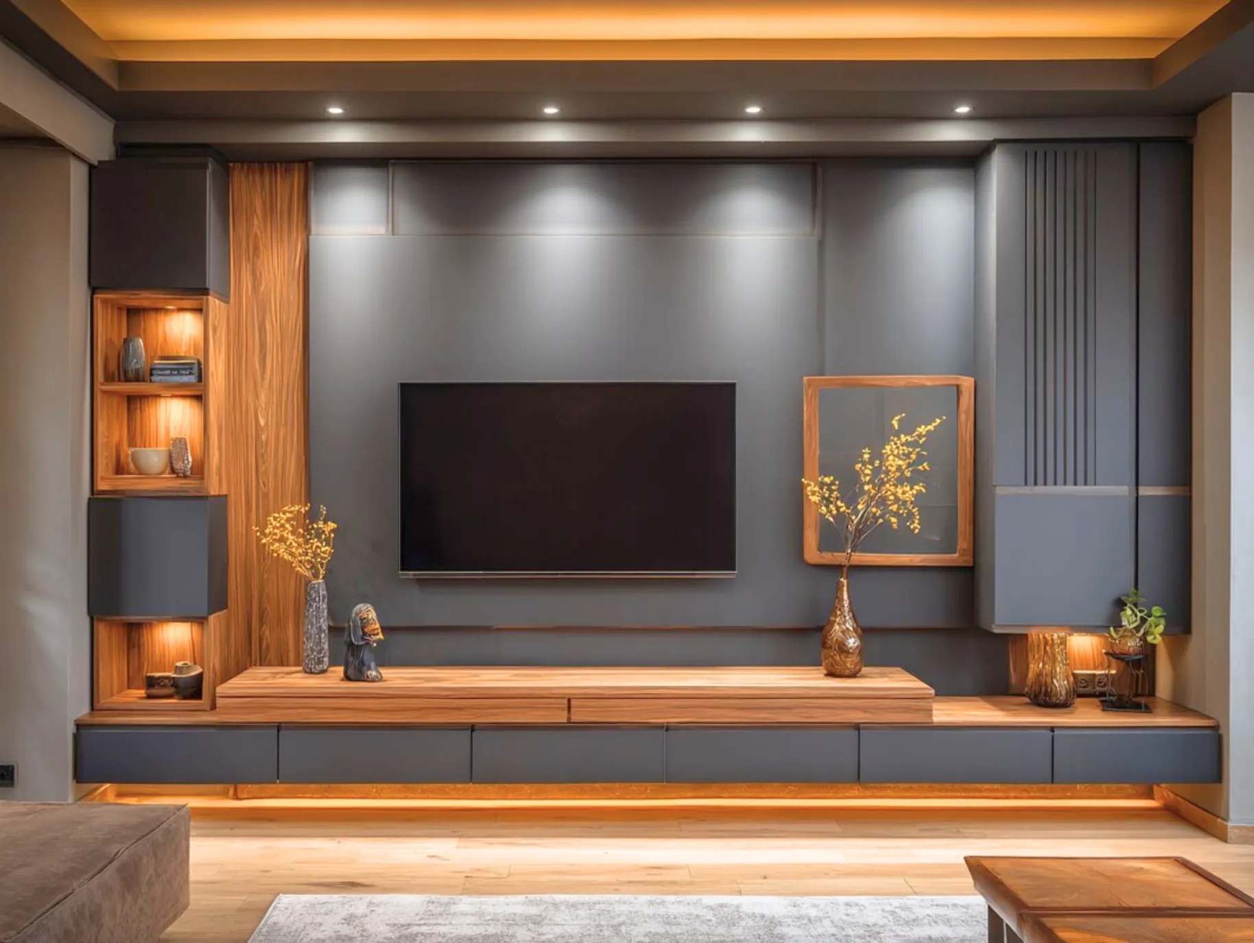 Black with Wood Highlights